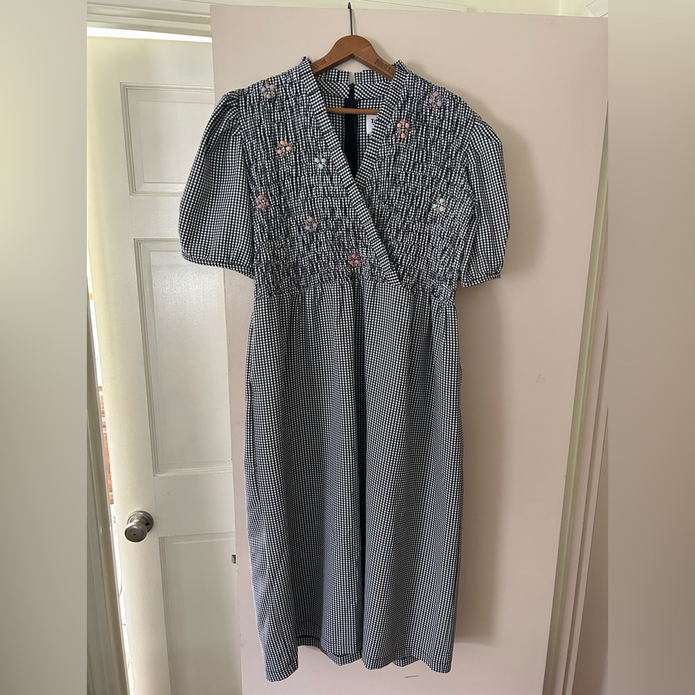 EUC Tach black gingham dress, sz Large